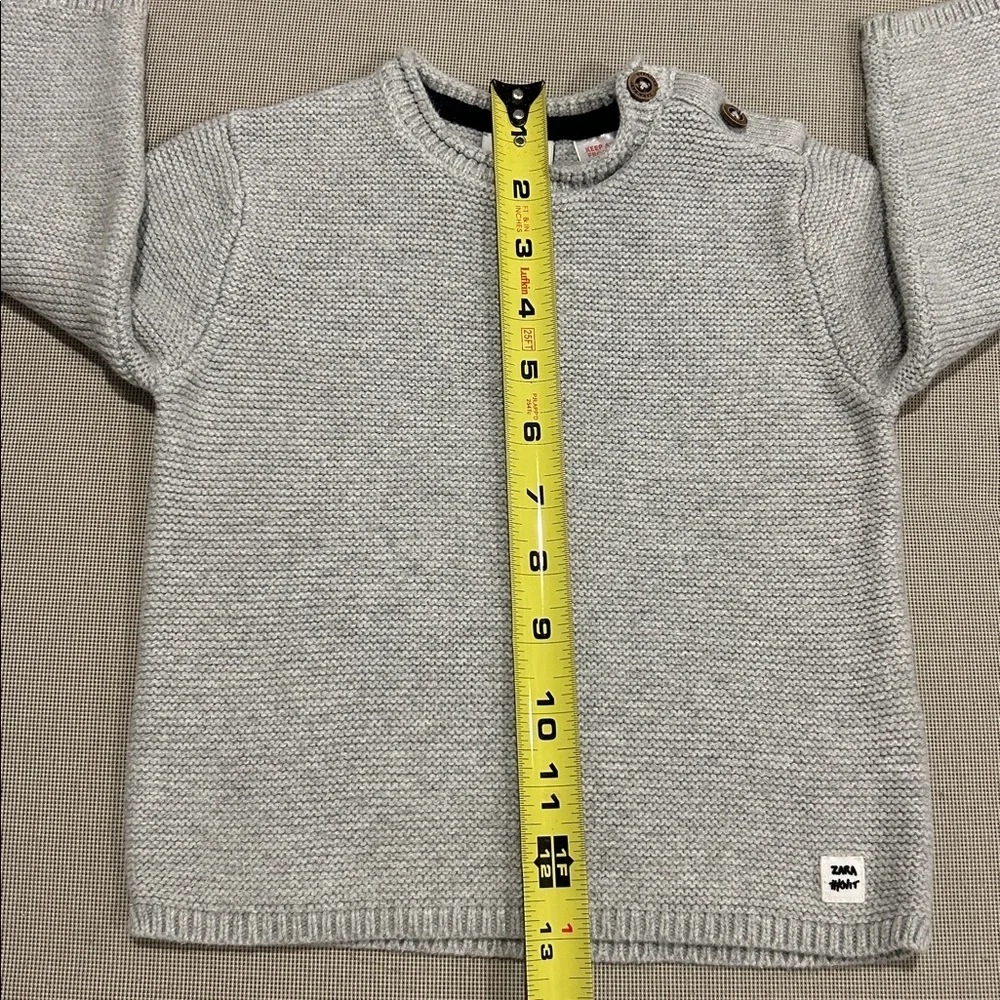 Zara Baby Cotton Knit Light Gray Sweater